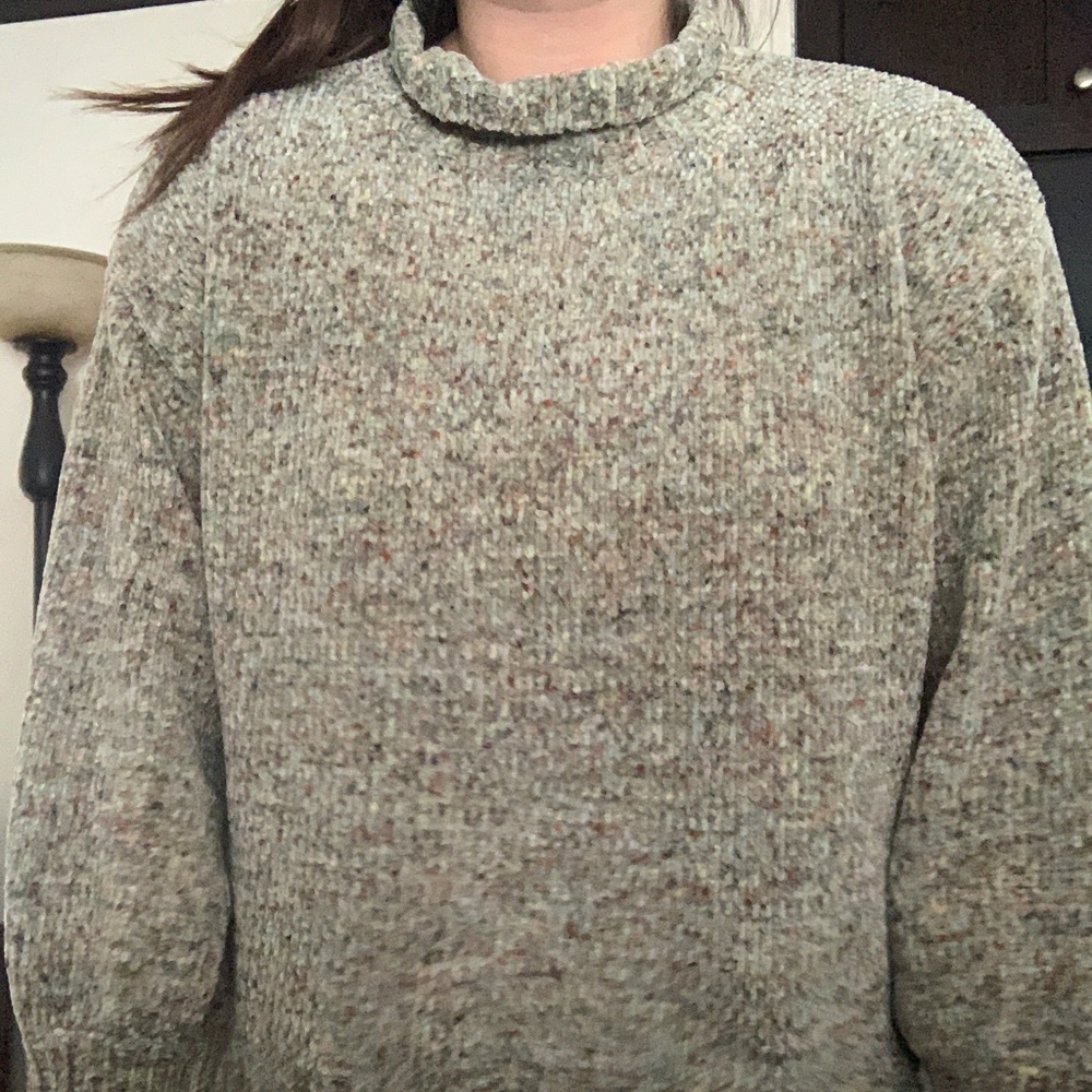 green sweater